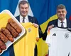 „Mici şi fotbal”, troc cu cea mai puternică economie a Europei: Ciolacu a oferit o ladă cu mici congelaţi şi a primit la schimb un tricou cu naţionala Germaniei