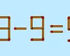 Test IQ. Mută un singur băț de chibrit pentru a corecta ecuația 13 – 9 = 9