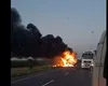 Accident mortal pe DN2. Un șofer a murit carbonizat după ce s-a izbit cu mașina de un camion