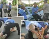Scene halucinante! Pensionar cardiac, trântit la pământ și călcat pe cap de politiști. Bătrânul a ajuns la spital