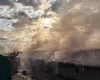 Incendiu violent în aproierea Capitalei, o hală de mase plastice s-a făcut scrum. VIDEO