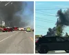 Avion prăbuşit în SUA. Incendiu uriaş la sol după impact VIDEO