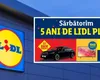 LIDL sărbătorește cinci ani de Lidl Plus cu premii incredibile pentru clienți. 1.000 de vouchere de 100 de lei, 100 de TV-uri Smart, 10 cupoane de 1.000 de euro și cinci BMW Seria 5 noi nouțe