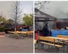 Incendiu la un târg de Crăciun din București. Risc mare de propagare a focului