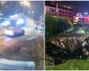 VIDEO Accident ca-n filme în Oradea. Șoferul unui Mercedes a zburat, efectiv, peste un sens giratoriu
