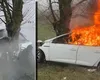 Accident grav în Olt! Un tânăr de 19 ani a murit carbonizat după ce s-a izbit cu mașina de un copac