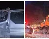 Accident grav luni dimineață. Mai multe persoane au fost rănite în urma impactului dintre un microbuz și o autospecială de deszăpezire