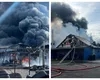 Incendiu puternic la o vulcanizare din Sibiu. Traficul pe DN1 a fost dat peste cap, a fost emis mesaj RO Alert