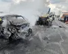 Doi morți după un accident pe DN2 – E85. O mașină a luat foc, iar șoferul a ars de viu