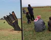Imaginile virale cu racheta iraniană care a căzut pe un câmp din Siria. Copiii s-au cățărat pe ea