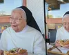 Reacția unei călugărițe în vârstă de 92 de ani, după ce a mâncat primul kebap din viața ei: „Sunt absolut încântată”