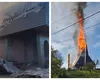 Incendiu puternic la o biserică din Maramureș. Pompierii intervin de urgență pentru stingerea flăcărilor