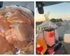 Imagini virale cu iubita unui șofer român de TIR care gătește pui cu mujdei în timp ce partenerul ei conduse:”Fac mâncare din mers”