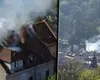 Incendiu în centrul istoric din Brașov. Acoperișul unei locuințe, cuprins de flăcări