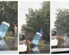 Toaletă ecologică adusă de furtună în stradă, în București. Apa Nova: În 10 ore s-a cumulat peste 92 % din cantitatea medie de precipitaţii aferentă lunii iunie