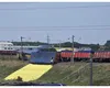 Accident feroviar în Constanța. Patru vagoane ale unui marfar care transporta sulf au deraiat şi unul s-a răsturnat