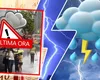 Furtunile cu ploi torențiale și vijelii puternice se extind. Noi alerte cod galben emise de ANM până marți seara