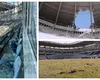 Stadionul Cernomoreț din Odesa, unul dintre cele mai mari din Ucraina, grav avariat după un atac rusesc. Meciul din campionat a fost amânat