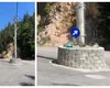 Un stâlp a fost „uitat” în mijlocul unui drum din Alba. Pentru a masca eroarea, constructorul a ”inventat” un sens giratoriu, deşi în zonă nu este intersecţie