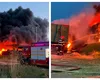 Incendiu devastator la un depozit plin cu uleiuri și materiale inflamabile de lângă Constanța. A fost emis Ro-Alert