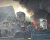 Incendiu puternic în Dâmbovița. Fumul gros se vede din tot orașul Găești, s-a emis mesaj RO-Alert