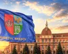 Cum arată noul steag al Județului Brașov. Ce reprezintă culoarea albastră și simbolurile de pe drapel