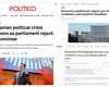 Presa internaţională, reacţii după căderea guvernului Mureşan: Criza politică din România se adânceşte, ratingul de investiţii al ţării este ameninţat