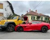 Un șofer beat a intrat cu un Ferrari în patru mașini parcate în Sibiu. A avariat și o țeavă de gaz