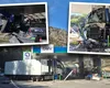 Accident grav pe Valea Oltului. Un TIR a intrat pe cotrasens și s-a izbit violent de pompele de carburant dintr-o benzinărie