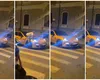 Porsche transformat în trecere de pietoni, după ce șoferul nu i-a oferit prioritate unei femei. S-a urcat pe capota mașinii și și-a văzut mai departe de drum
