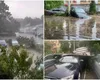 Ploile torenţiale au făcut prăpăd în Craiova: străzi inundate, maşini înghiţite de ape, acoperişuri smulse şi copaci doborâţi la pământ
