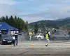 VIDEO Un BMW scăpat de sub control a intrat într-un spectator în scaun cu rotile al unui concurs auto la Vatra Dornei