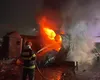 Explozie urmată de un incendiu la o benzinărie în Galaţi. Un rezervor cu carburanţi a luat foc