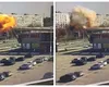 Momentul în care o rachetă lovește un bloc de locuințe din Zaporojie. Imagini de coșmar din Ucraina
