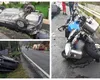 Accident cu cinci răniţi pe DN1. Una dintre maşini s-a răsturnat în şanţ. Printre victime sunt şi trei copii