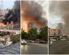 Incendiu puternic izbucnit într-o clădire dezafectată din Bucureştii Noi! S-au produs cel puţin 3 explozii, sunt degajări mari de fum