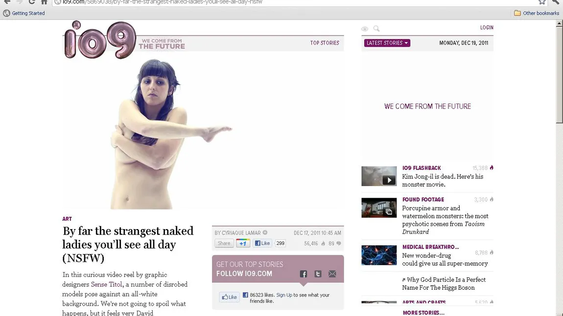 Cea mai ciudată reprezentare a unui fotomodel nud VIDEO