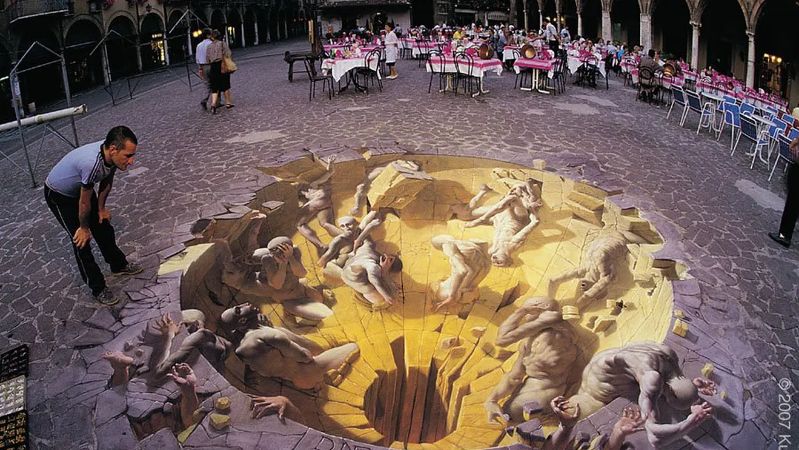 Ziua în imagini: incredibile picturi stradale 3D
