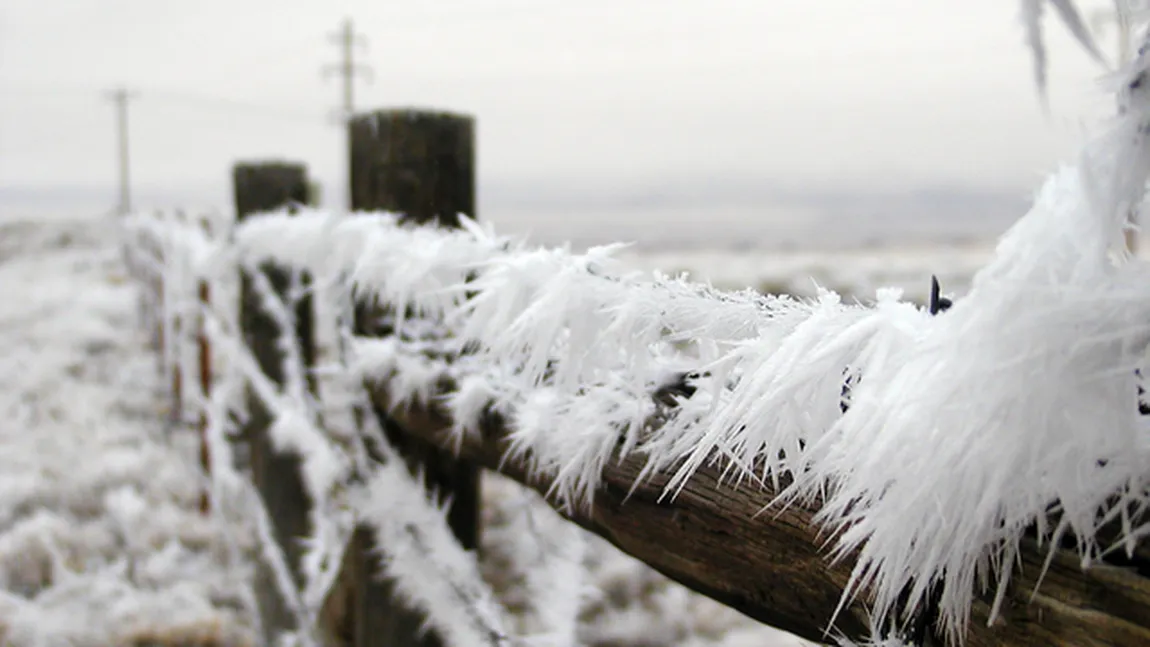 Ger cumplit la Obârşia Lotrului, Vâlcea: minus 24 de grade Celsius