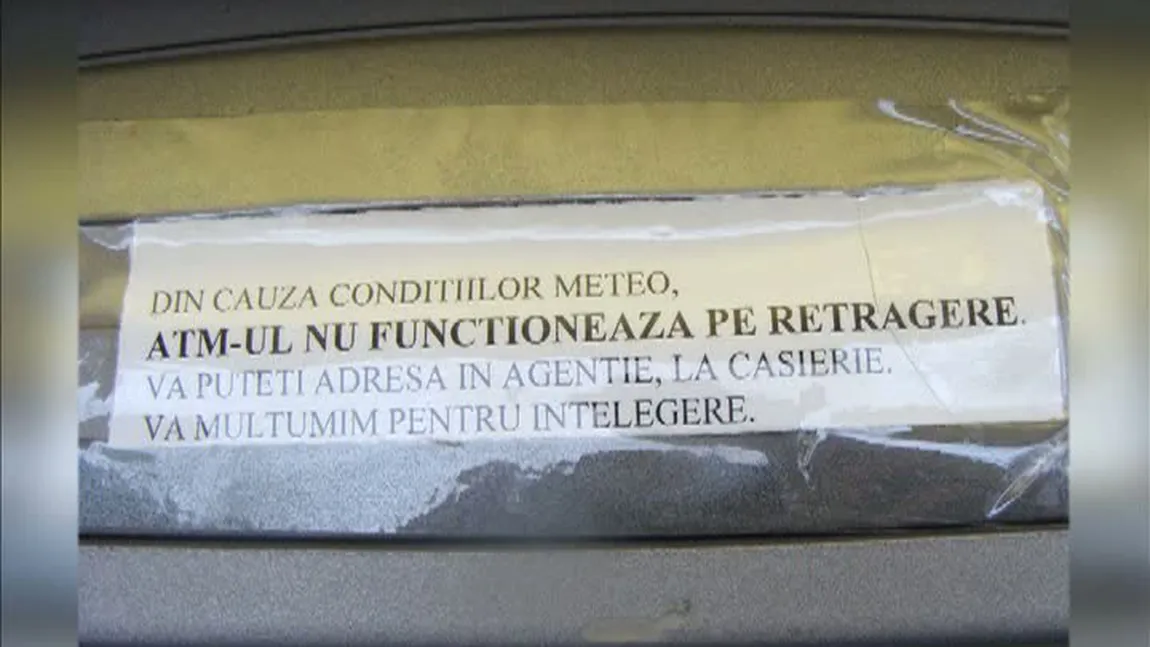 STIREA TA: Bancomat blocat de vremea rea din Capitală