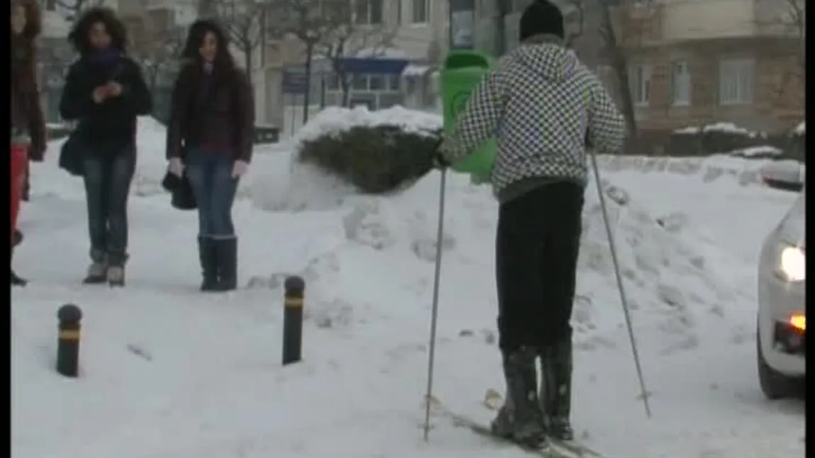 Focşani: Cu schiurile la cumpărături VIDEO