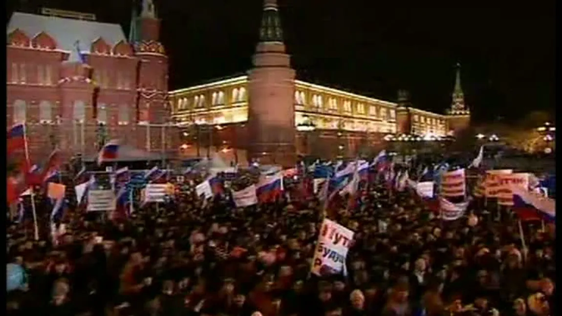 Peste 110.000 de susţinători ai lui Vladimir Putin, în centrul Moscovei VIDEO