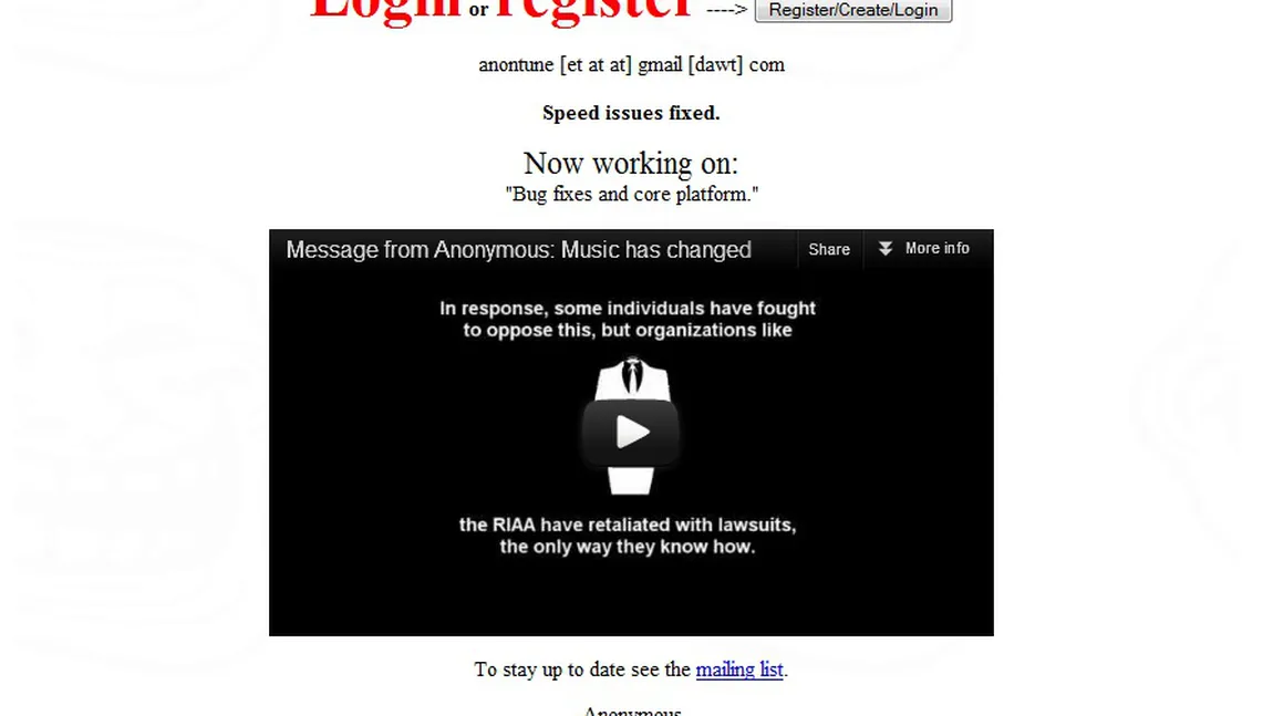 Anonymous şi-a lansat propria platformă muzicală şi de socializare