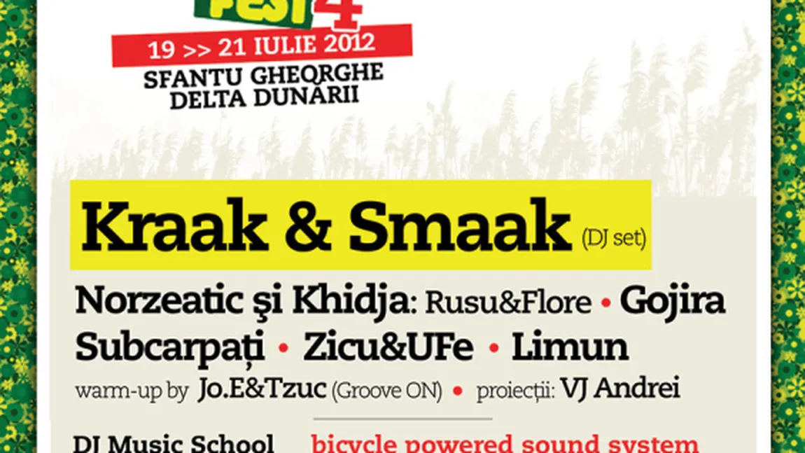 Concerte cu curent electric obţinut prin pedalare pe biciclete, la Delta Music Fest 2012