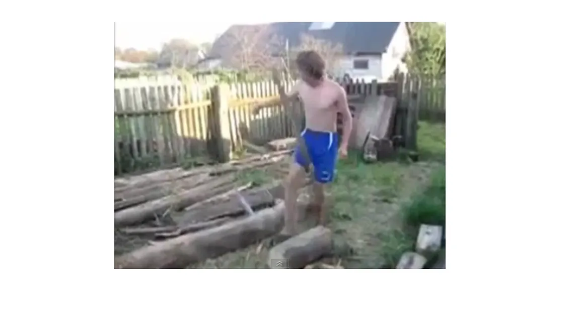 Cât de periculoasă este o bucată de lemn pentru un blond? VIDEO