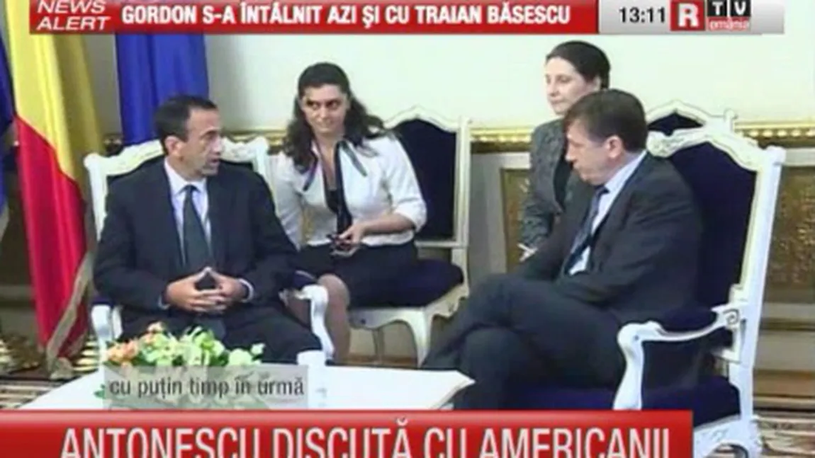 Crin Antonescu a discutat cu trimisul Administraţiei SUA, Philip Gordon, la Palatul Cotroceni VIDEO