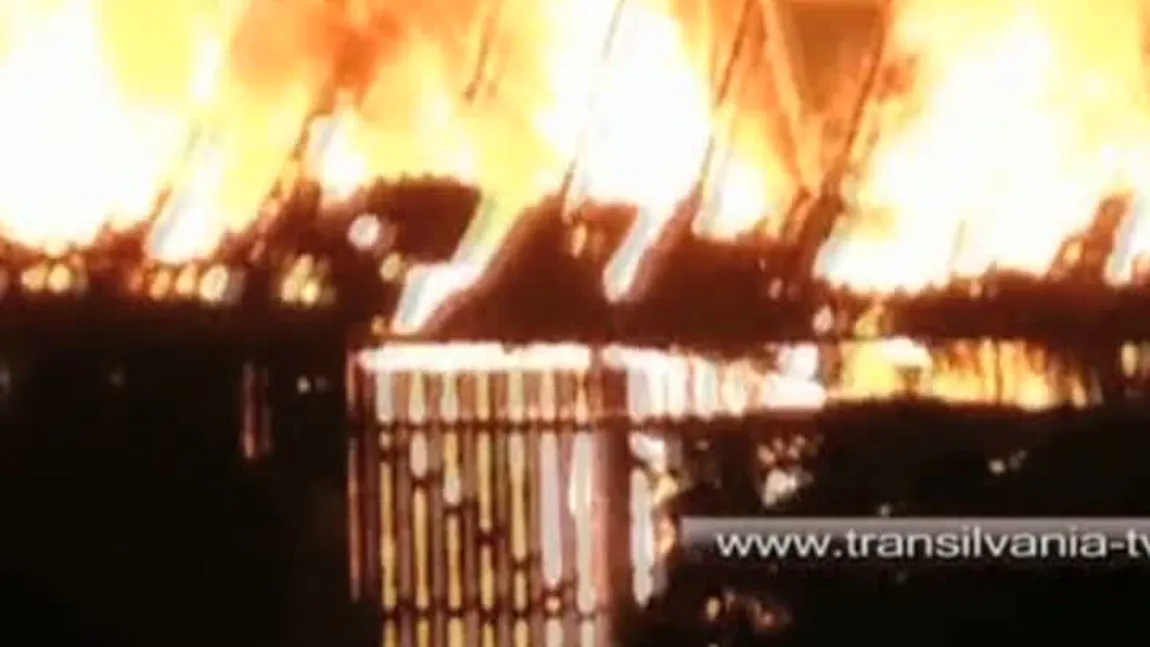 Incendiu puternic la o distilerie în Bistriţa-Năsăud VIDEO