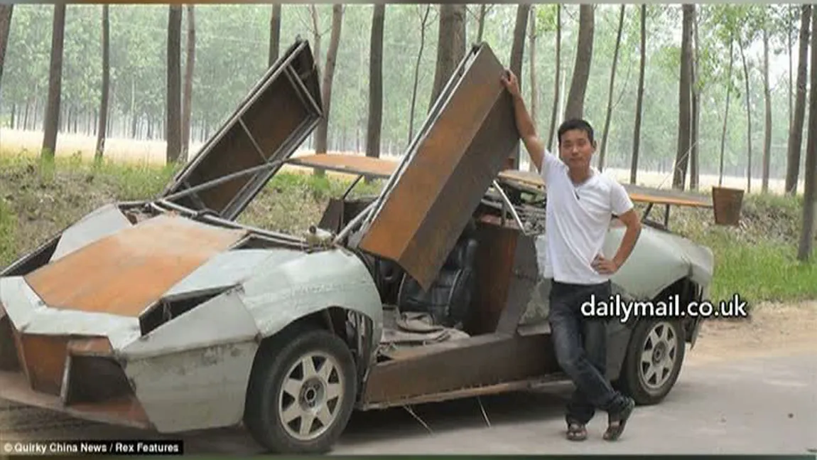 Un chinez şi-a construit singur un Lamborghini din fier vechi VIDEO
