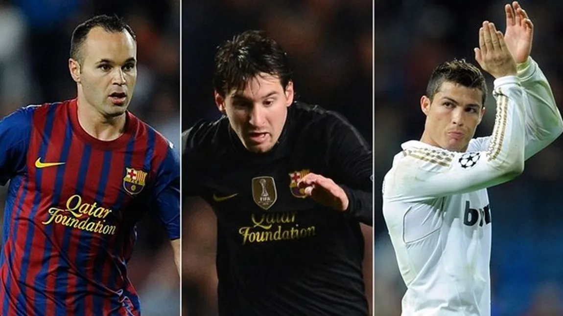 Cel mai bun jucător UEFA: Iniesta, Messi şi Ronaldo îşi dispută titlul