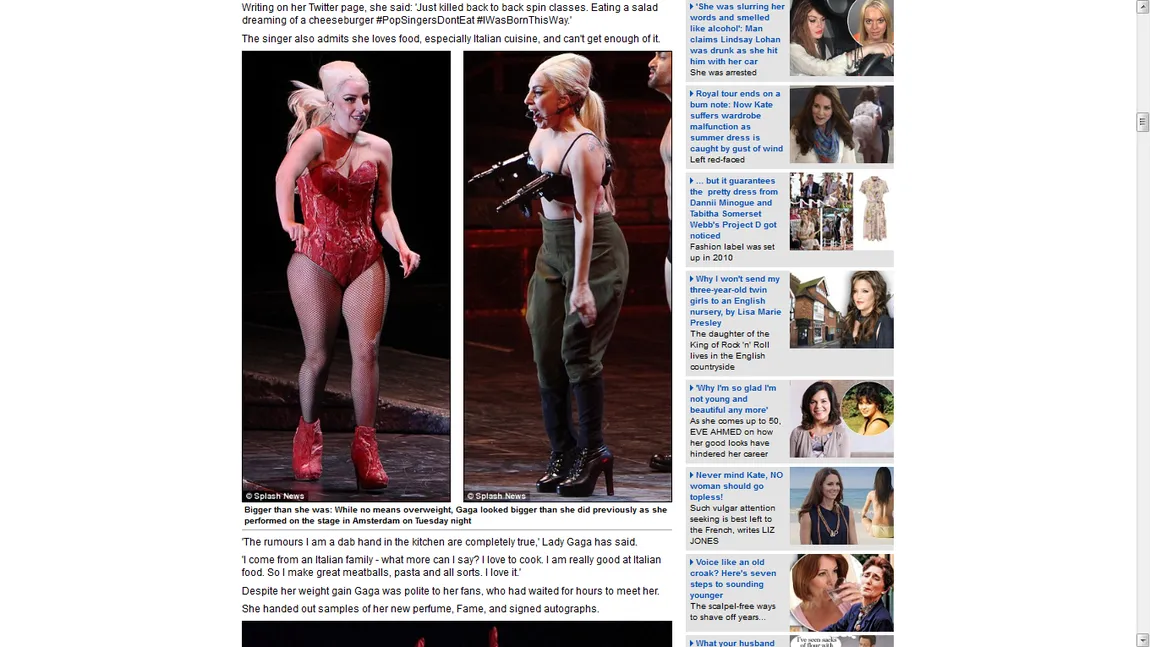 Lady Gaga, vizibil mai plinuţă. A luat peste 10 kilograme în greutate FOTO